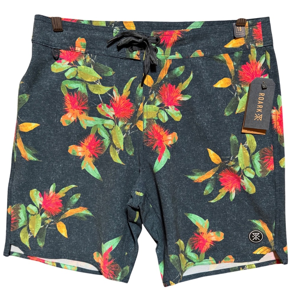 ROARK Passage Size 30 La Selva Board Shorts Hemp Blend Floral Print Men's‎